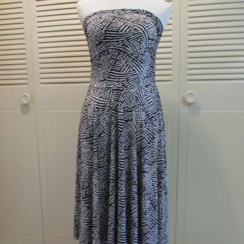 Lapis Black White full  Circle skirt  wide band